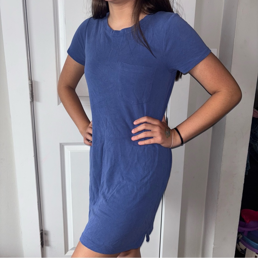 Abercrombie & Fitch Women's Blue Shirt Mini Dress 64% Viscose Size XS
